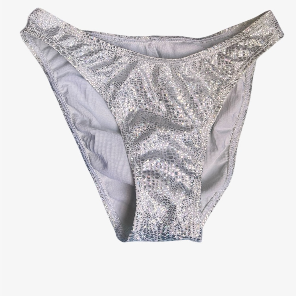 Silver Snake Print Bikini Bottoms